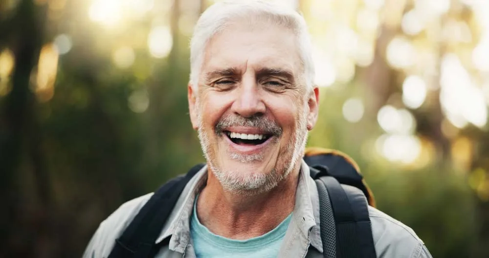 Smiling patient outdoors